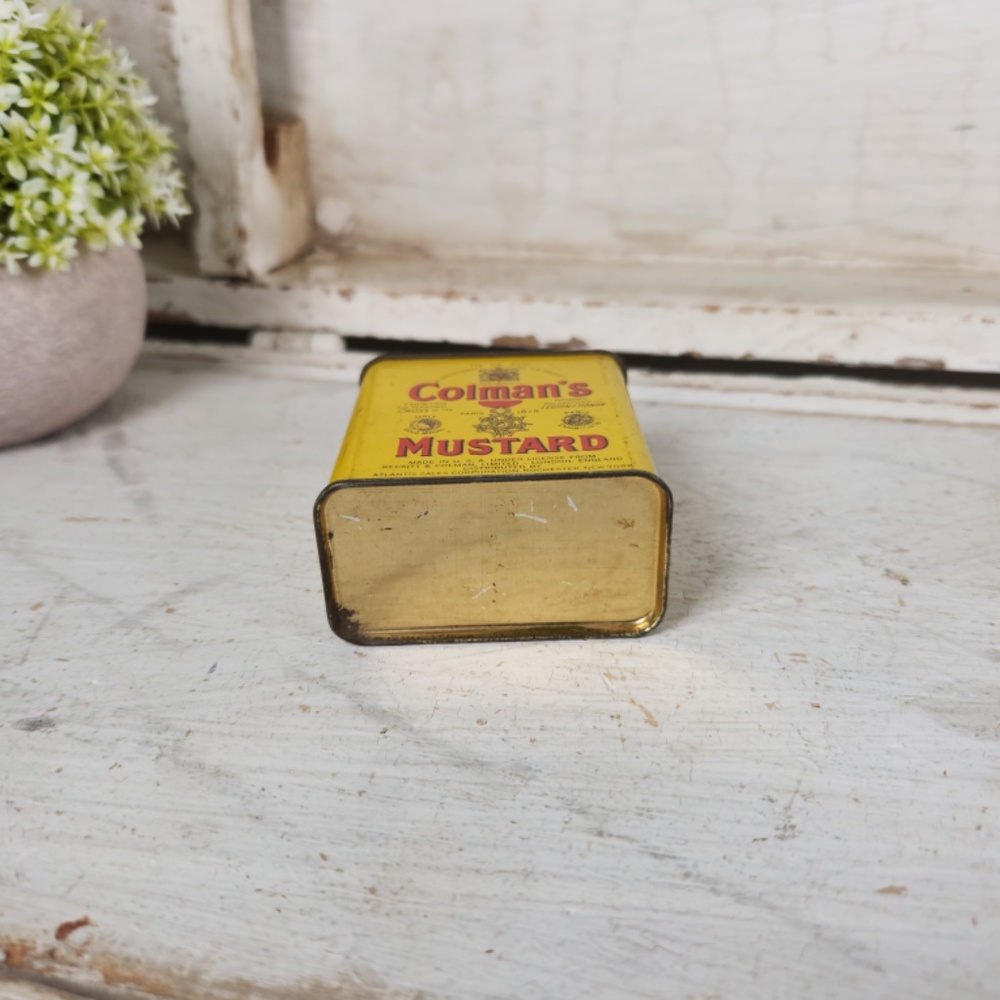 Vintage Colman's Mustard 1 1/4 oz Yellow Tin, USA Made- Collectible Metal Tins - Picture 6 of 9